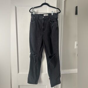 Abercrombie 90s Straight High rise black jeans